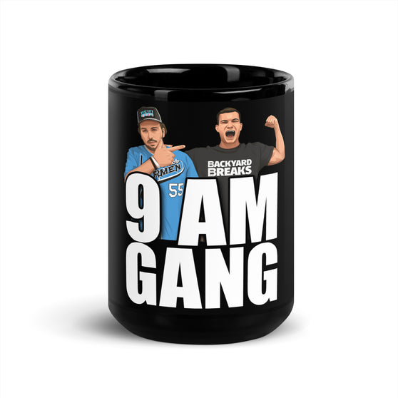9AM GANG Black Glossy Mug