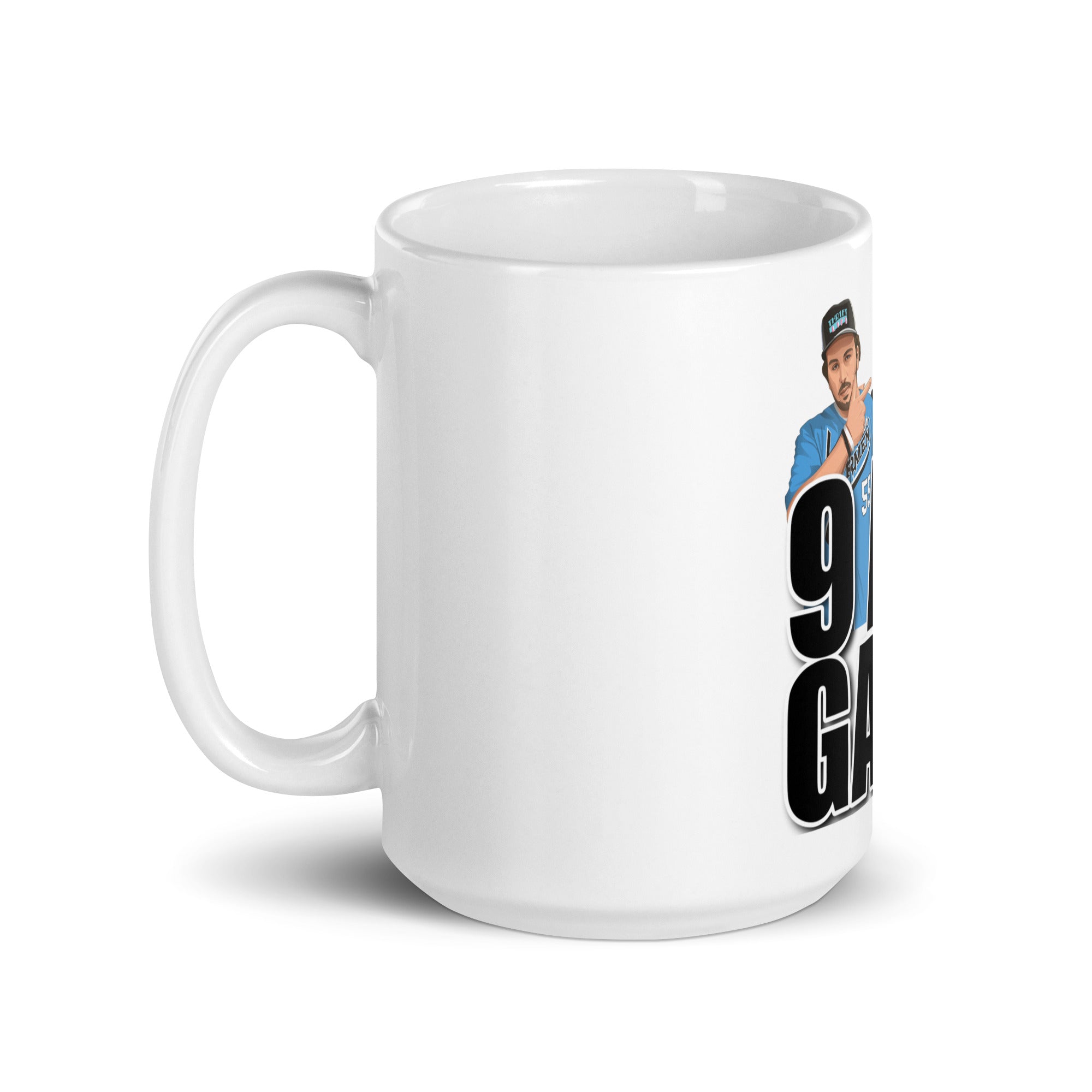 9AM Gang White glossy mug